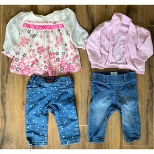 Infant Girl Jeans and Tops 6-9 Months